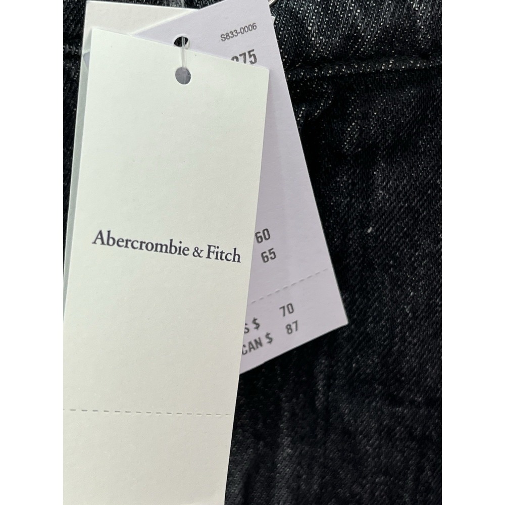 Abercrombie & Fitch Bubble Hem Denim Micro-Mini Jean Skirt 28" Black Y2K NEW - Picture 9 of 10